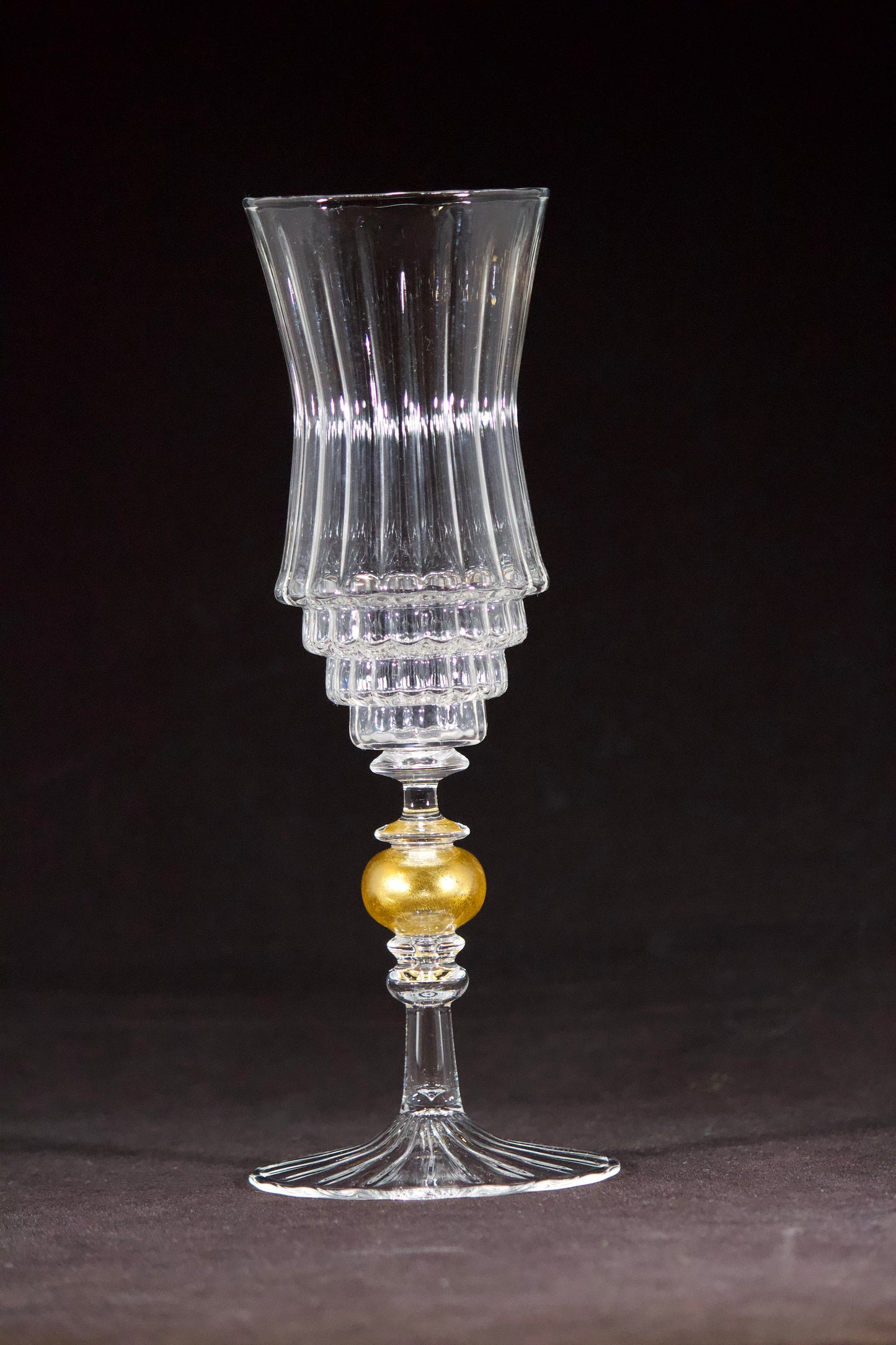 24k gold stem tiered universal wine glass