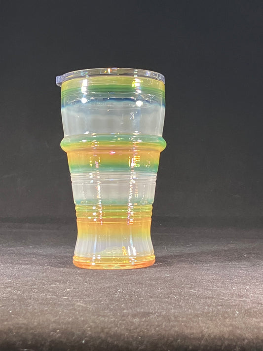 Saturn ring pint glass w/lid