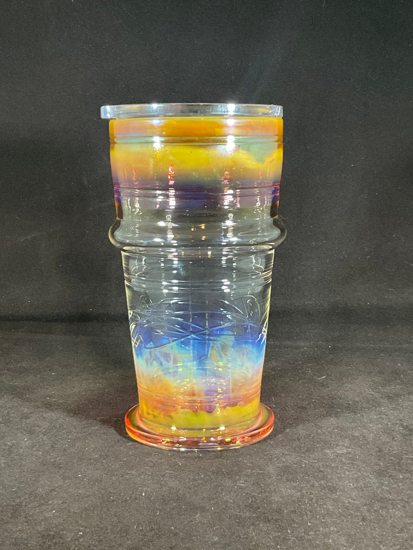 Saturn ring pint glass